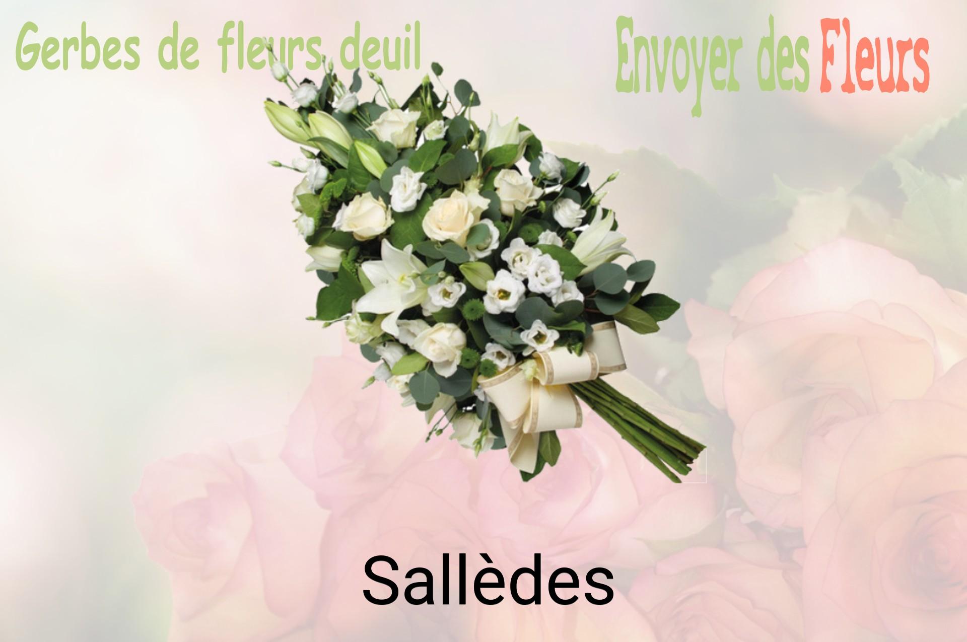 Gerbe de fleurs de deuil livrée à Sallèdes